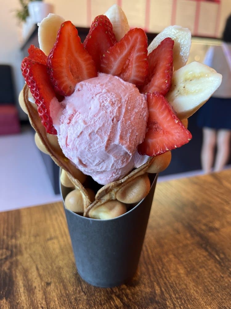 Strawberry Egg Puff Cone